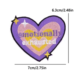 Parches termoadhesivos gato cartoon morado pastel bordados para ropa