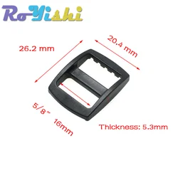 Deslizador Tri Glide de plástico ancho para correas mochila negro