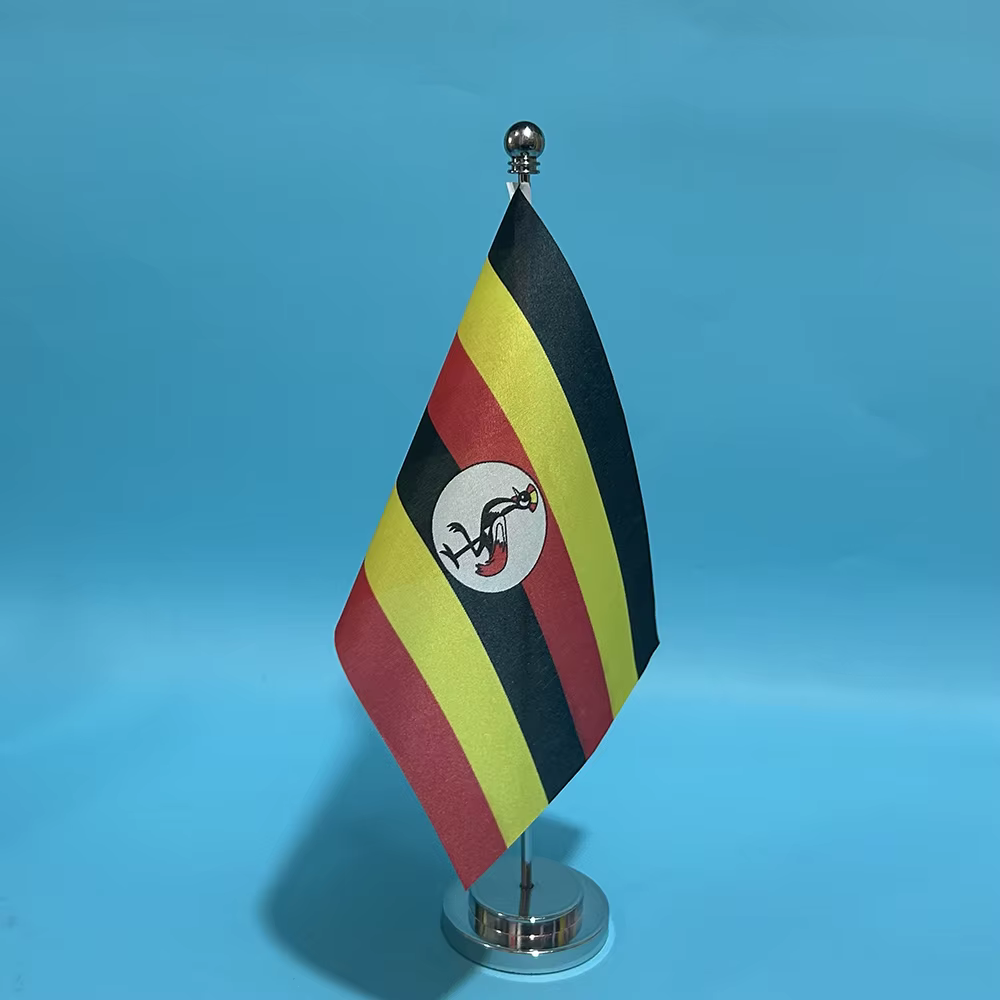 Bandera de Uganda de sobremesa 14x21 cm en poliéster