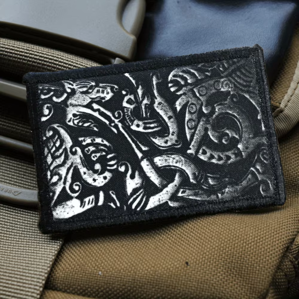 Parche táctico lobo acero gancho y bucle insignia moral militar