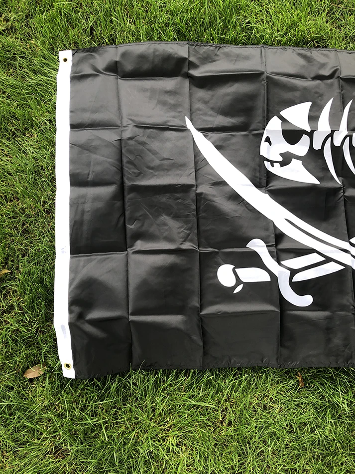 Bandera pirata de poliéster con calavera y espadas, Jack Rackham - imagen 2