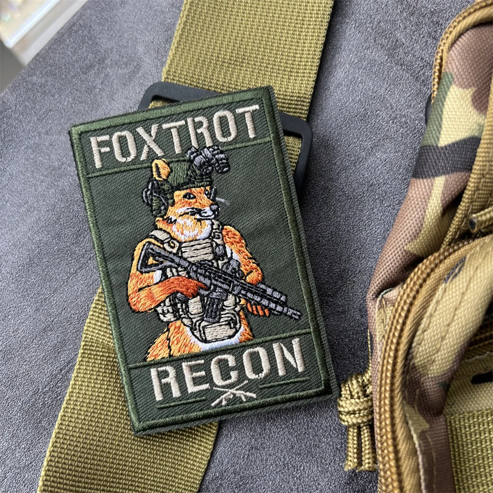 Fox Trot Recon parche táctico bordado de velcro para mochila - imagen 3
