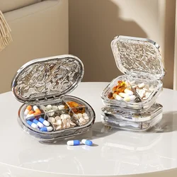 Caja de medicamentos portátil plástico con rejilla para viaje