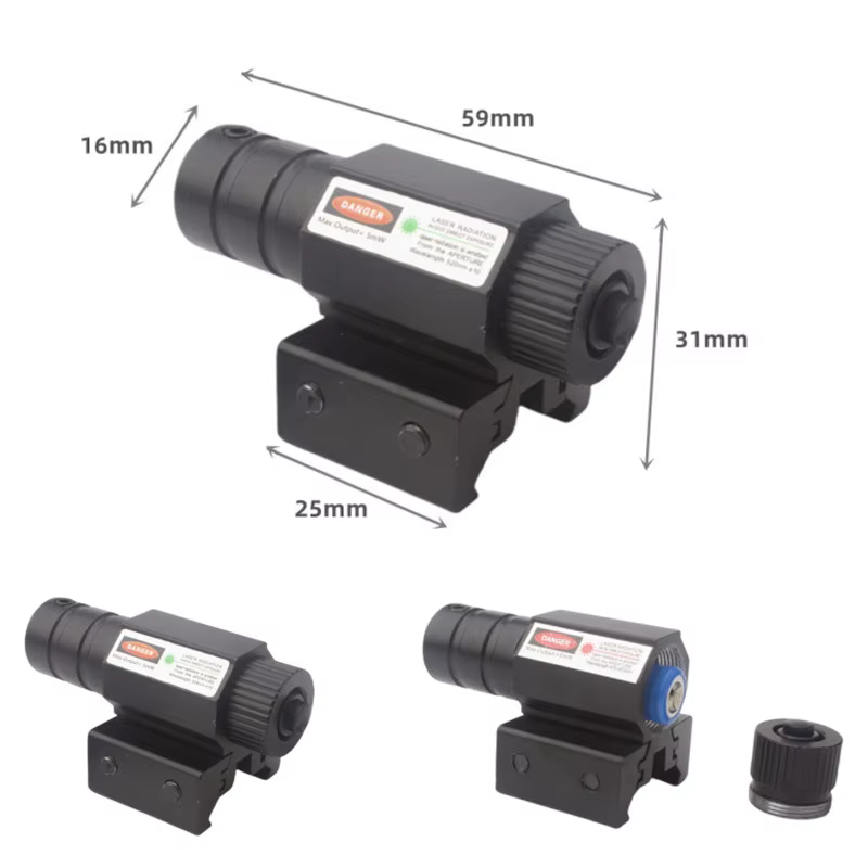 Mira láser táctica multicolor ajustable en riel Picatinny airsoft - imagen 4
