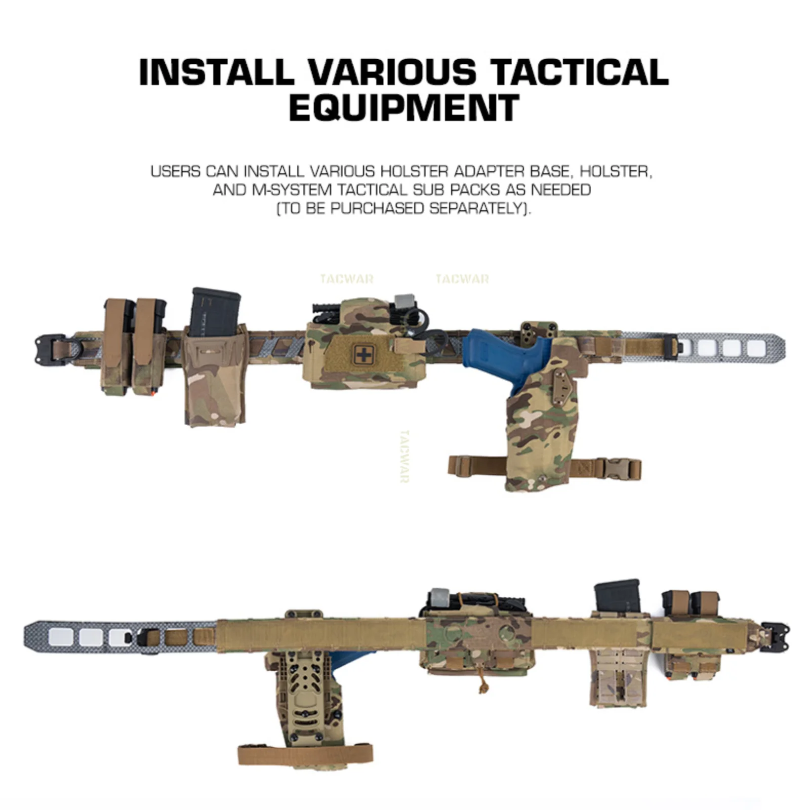 Cinturón táctico magnético de fibra para airsoft, combate - imagen 3
