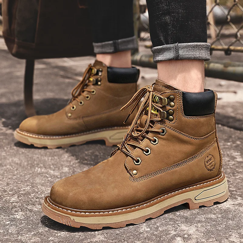 KOWM Botas de Senderismo Piel Vaca Hombre Impermeables - imagen 5