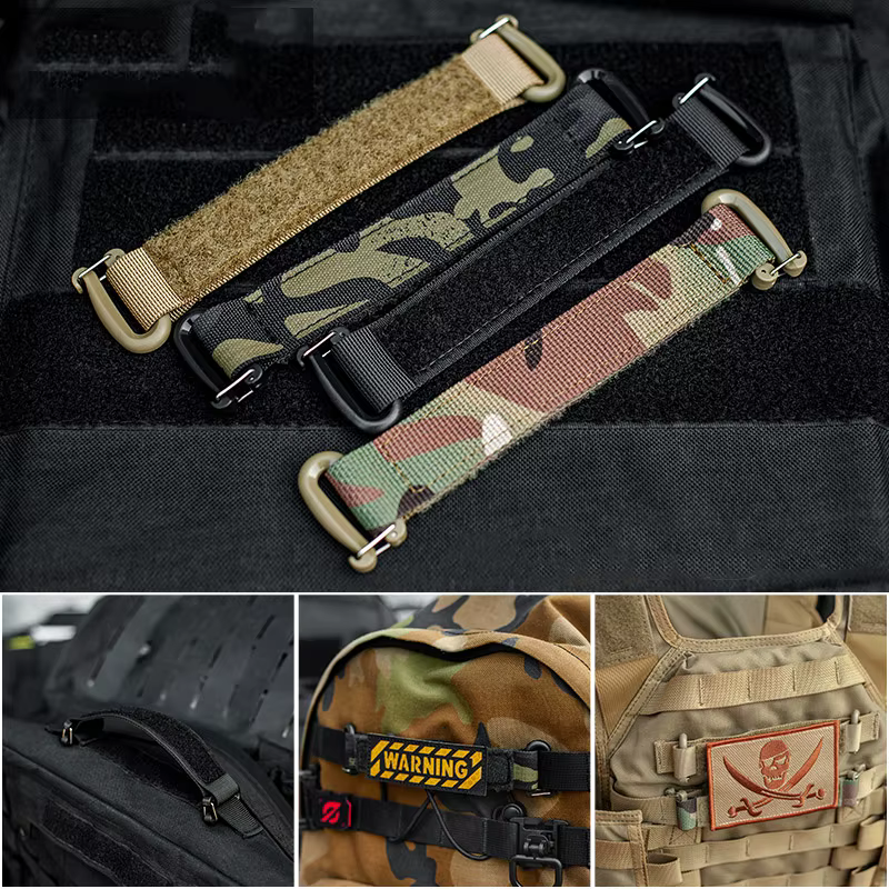 Correas tácticas MOLLE de poliéster con hebilla y paracord colgante - imagen 2