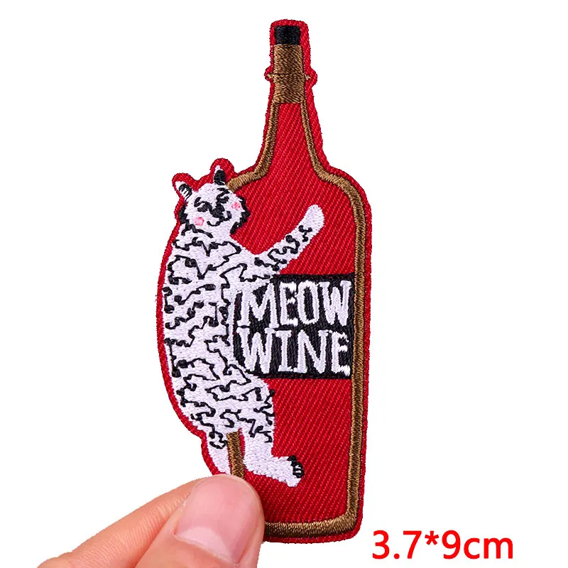 Parche bordado lágrima niño botella vino DIY termoadhesivo - imagen 2