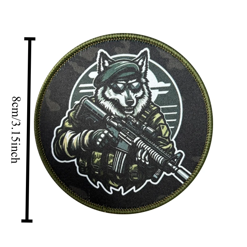 Parche táctico lobo con velcro para mochila y chaqueta exterior - imagen 2