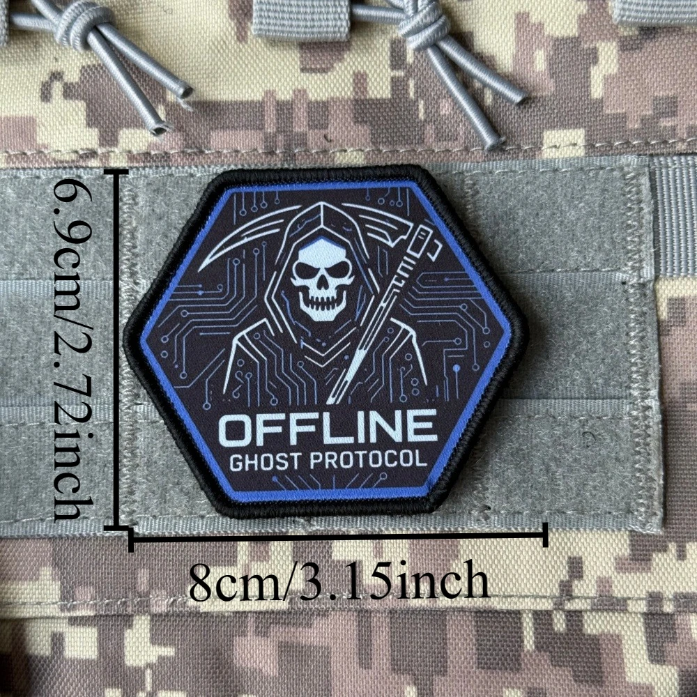 Parche cyberpunk Offline Ghost Protocol gancho para mochila - imagen 3