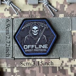 Parche cyberpunk Offline Ghost Protocol gancho para mochila