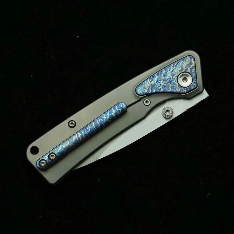LEMIFSHE Navaja plegable EDC bolsillo Titanio y Acero M390
