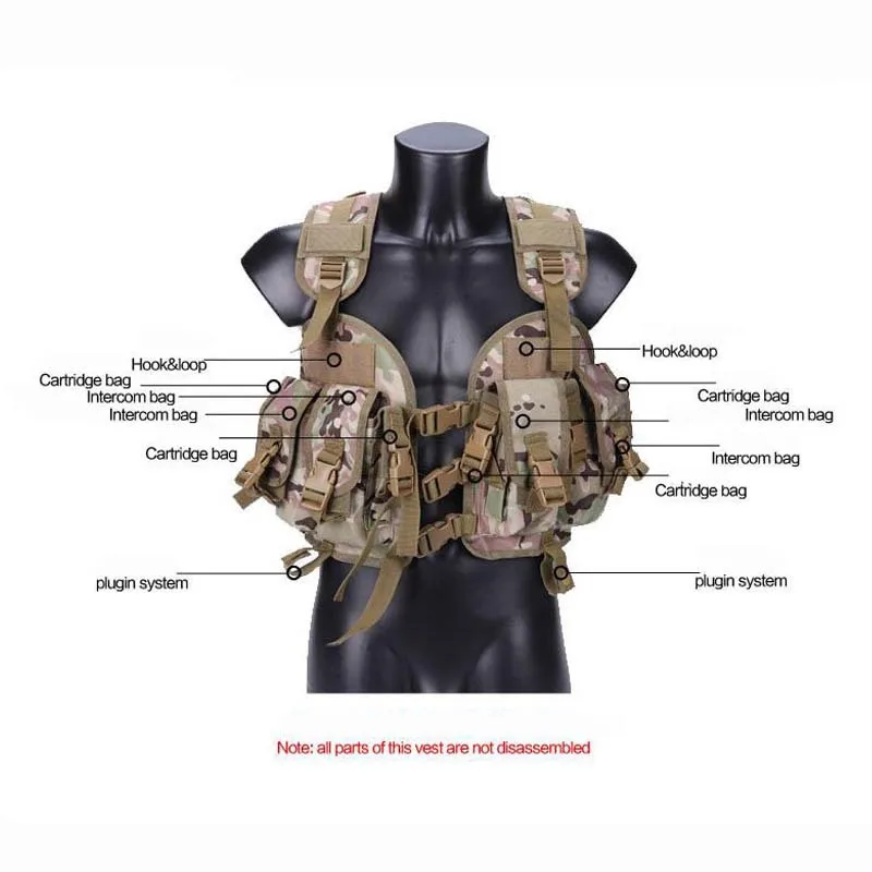 Chaleco Táctico 97 camuflaje para caza y airsoft con bolsa de agua - imagen 2