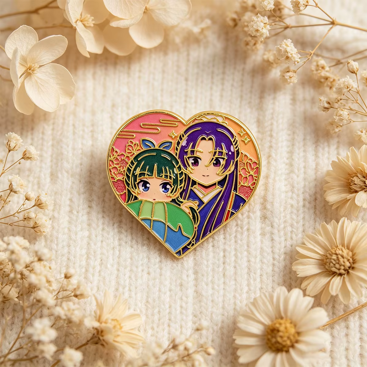 Pin de esmalte corazón anime en metal, para mochilas y gorras - imagen 5