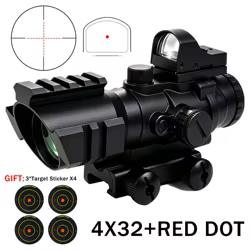 Mira telescópica Tactics 4x32 con punto rojo para airsoft