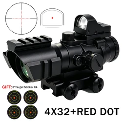 Mira telescópica Tactics 4x32 con punto rojo para airsoft
