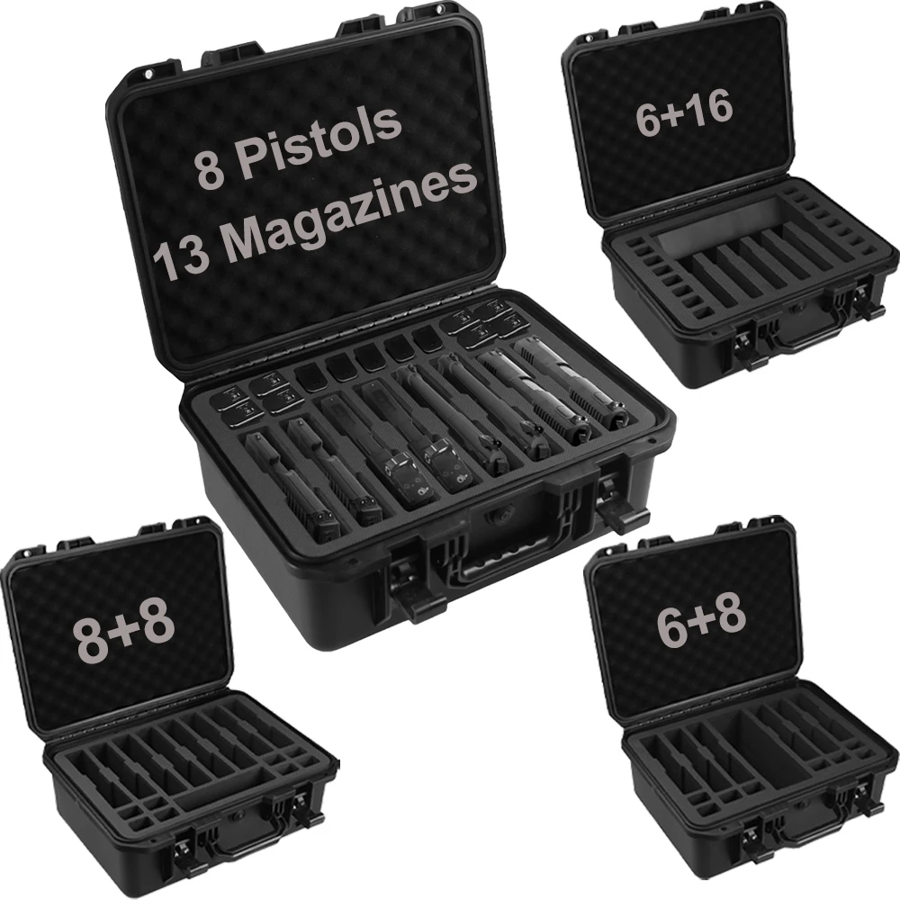 Estuche rígido para pistola con cerradura, espuma EVA y cargadores - imagen 5