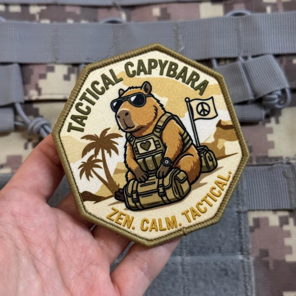 Parche táctico Capybara morale – Insignia con velcro para mochila - imagen 3