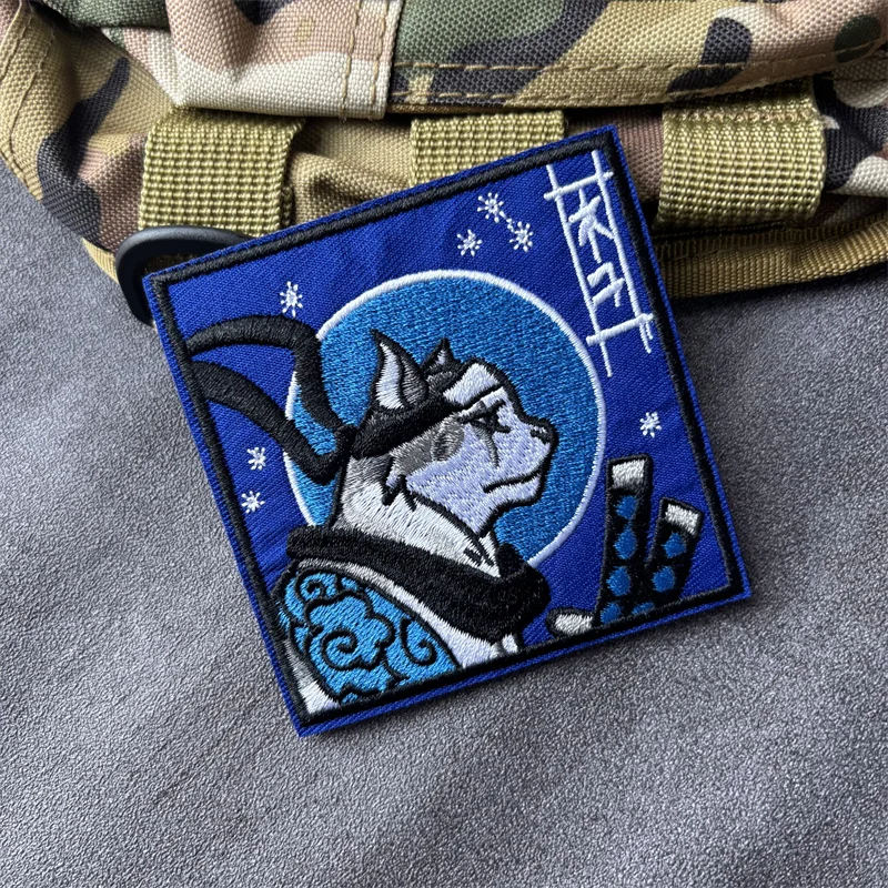 Parche táctico bordado gato japonés – Velcro gancho y bucle - imagen 2