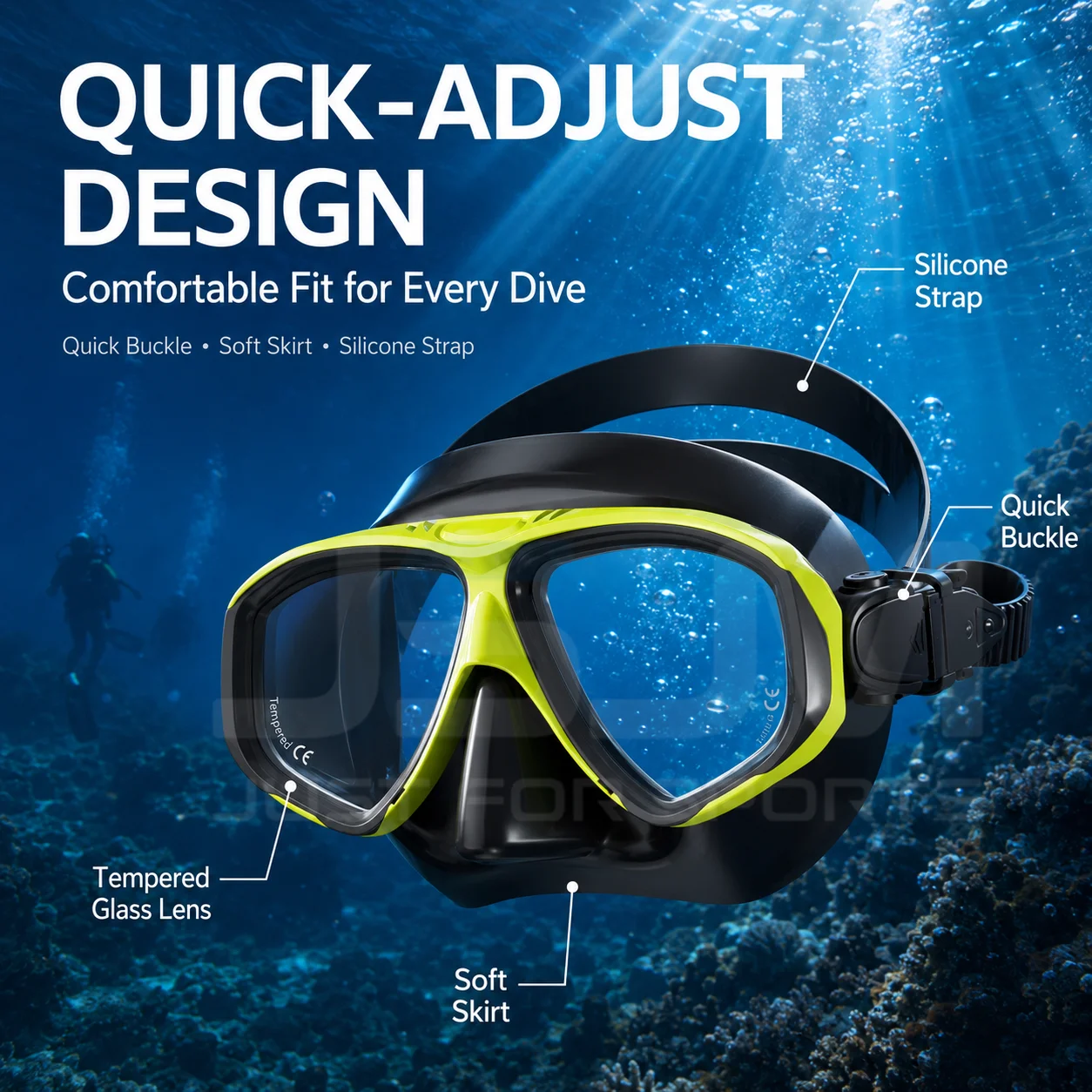 JSJM Equipo de snorkel para adultos con máscara y tubo antivaho - imagen 3