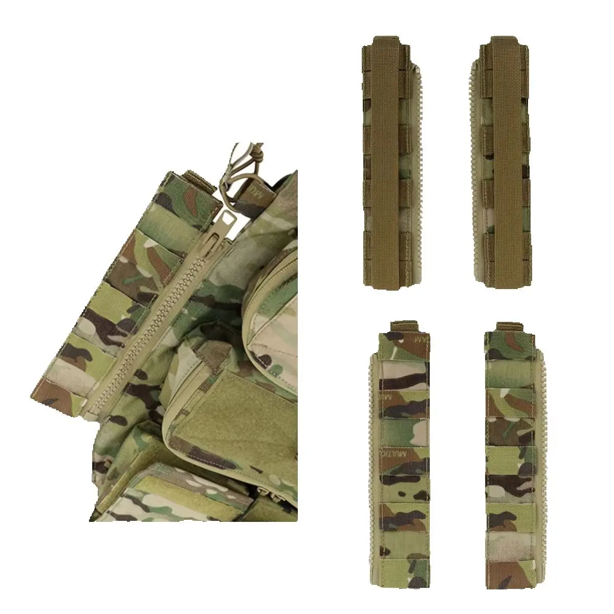 Adaptador táctico panel trasero con cremallera nailon estilo correas