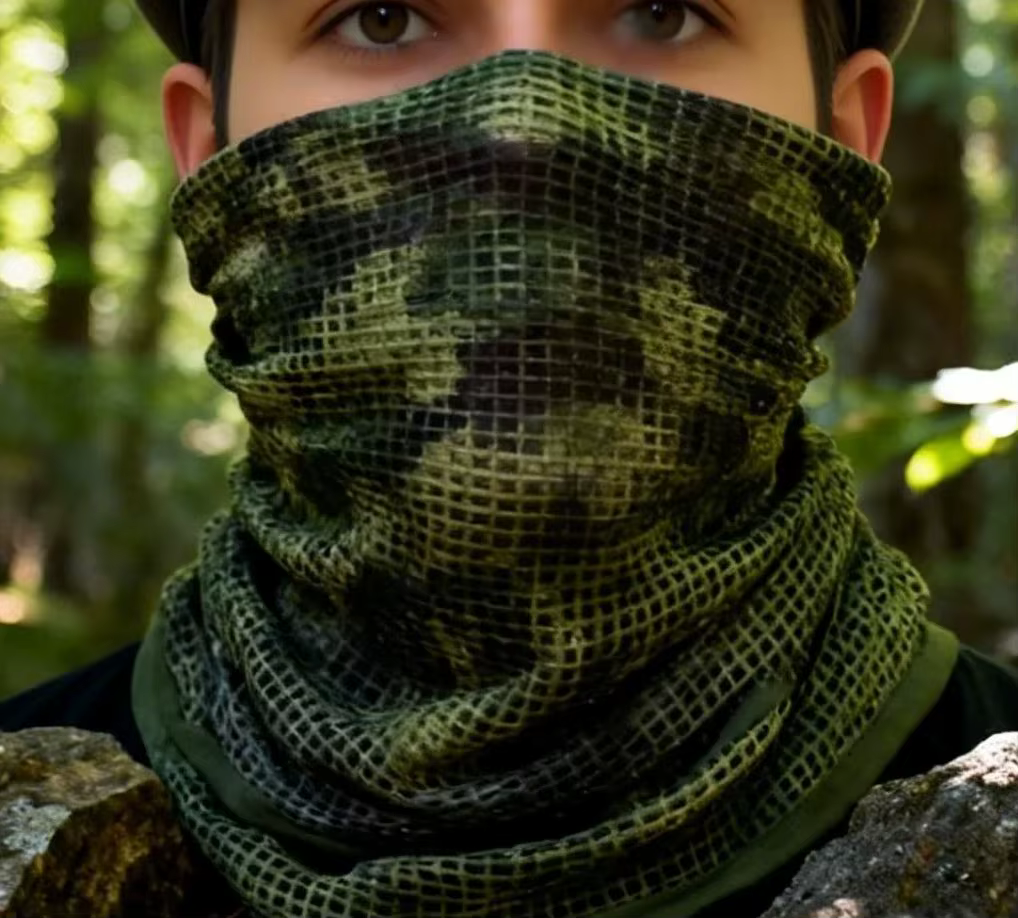 Bufanda táctica camuflaje transpirable de red multicolor para exterior - imagen 5