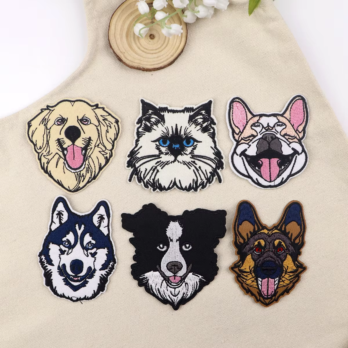 Parche bordado perro militar – termoadhesivo para chaleco táctico - imagen 3