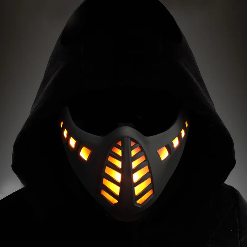 Máscara LED cyberpunk vista frontal