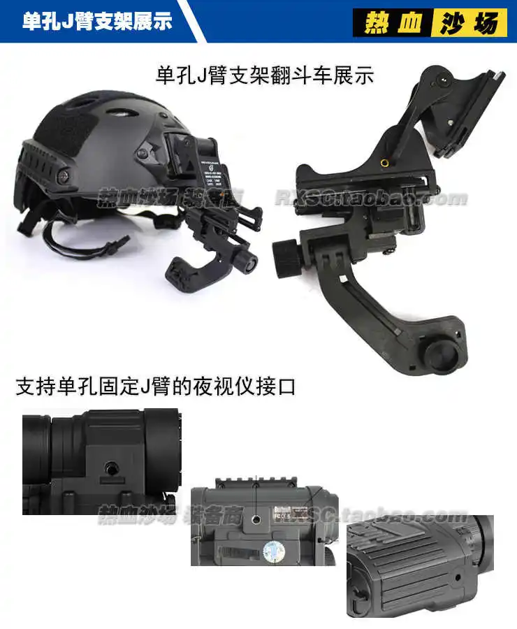 Montura J-Arm instalada en casco FAST