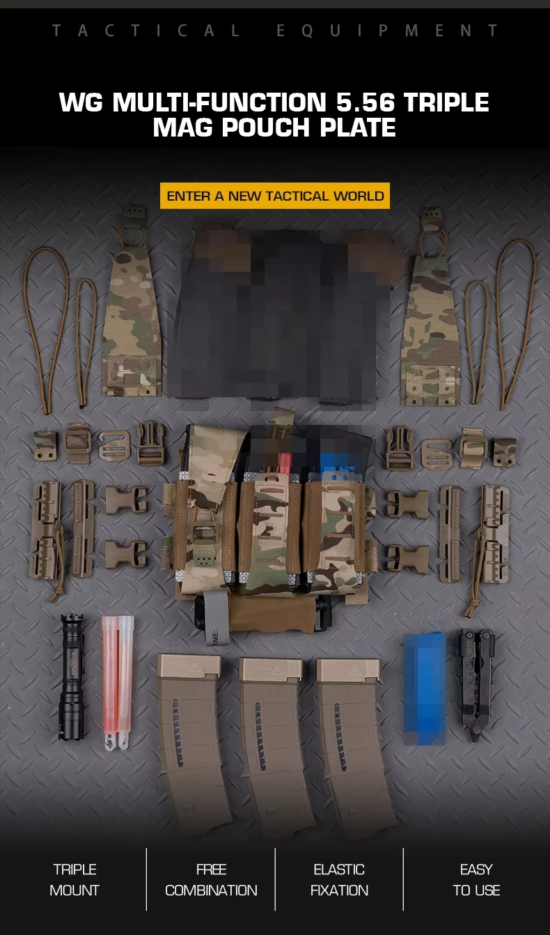 Placa frontal con sistema MOLLE y gancho bucle