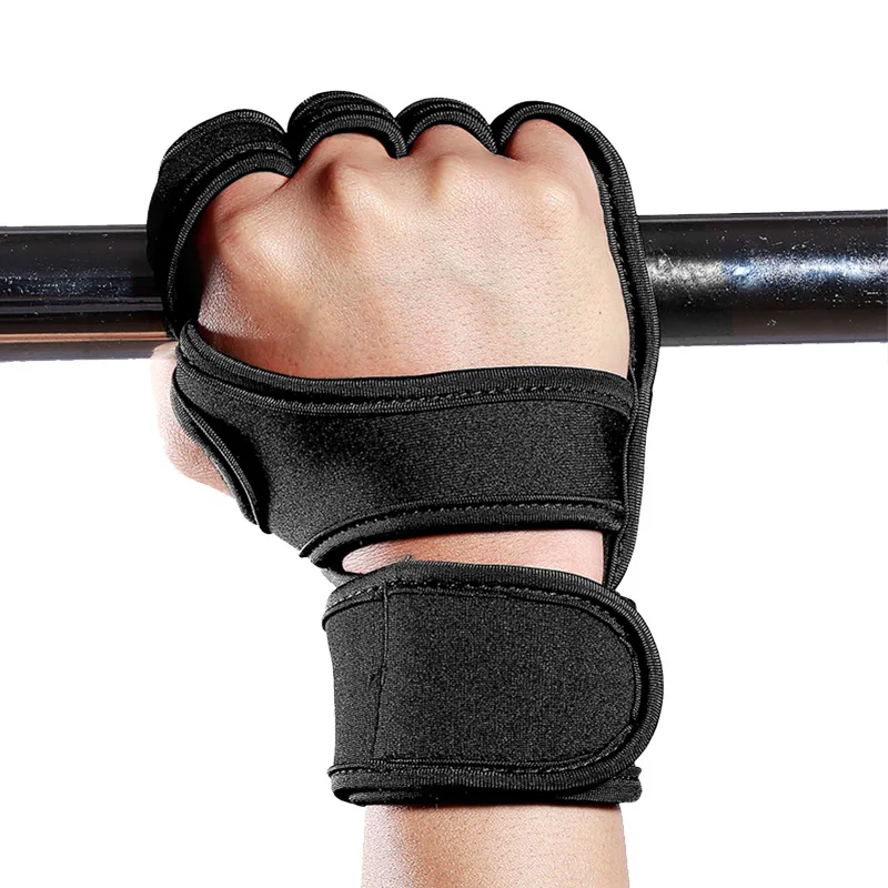 Guantes levantamiento pesas antideslizantes medio dedo para gimnasio - imagen 4