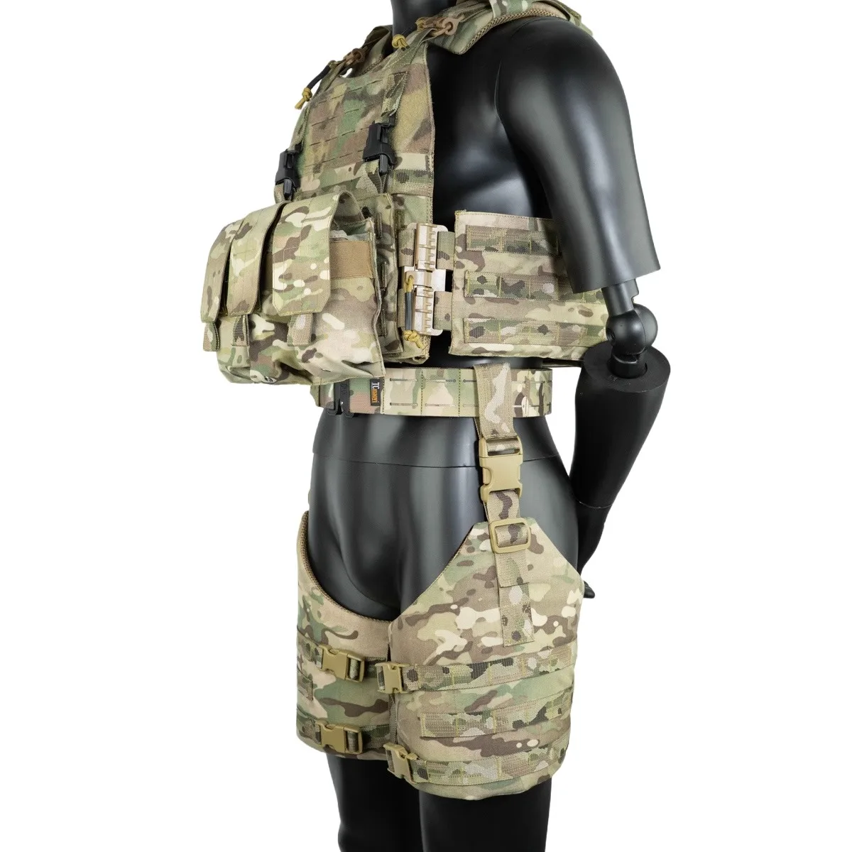 Tablero de montaje MOLLE para pierna con correas y polainas