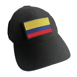 Insignia bordada bandera Colombia – Patch táctico hook loop para mochilas