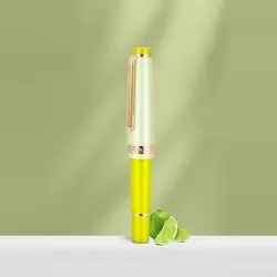 Pluma estilográfica compacta con punta F 0,5 mm y clip metálico