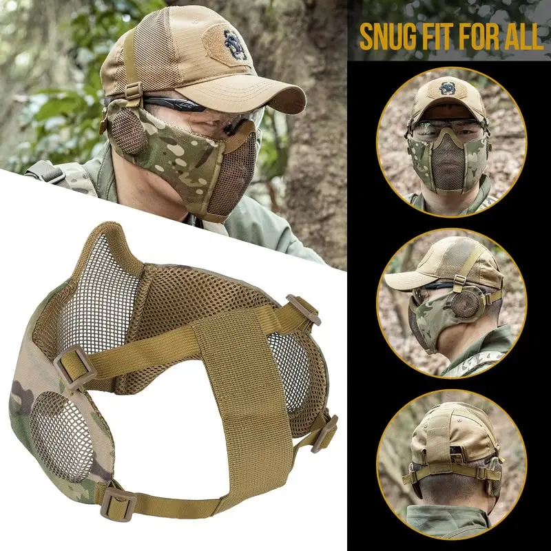 OneTigris Máscara táctica de malla plegable airsoft con oídos - imagen 5