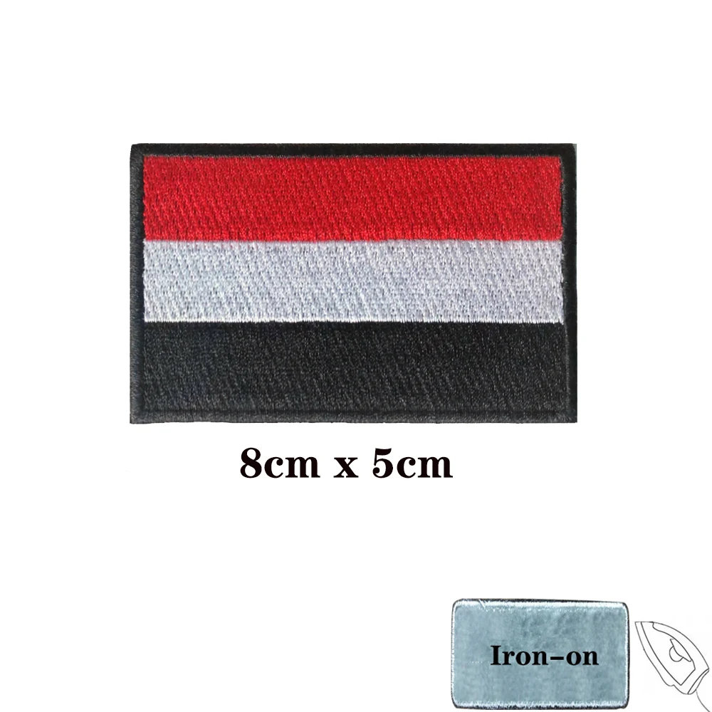 Parche bordado de la bandera de Yemen, termoadhesivo o con velcro - imagen 3