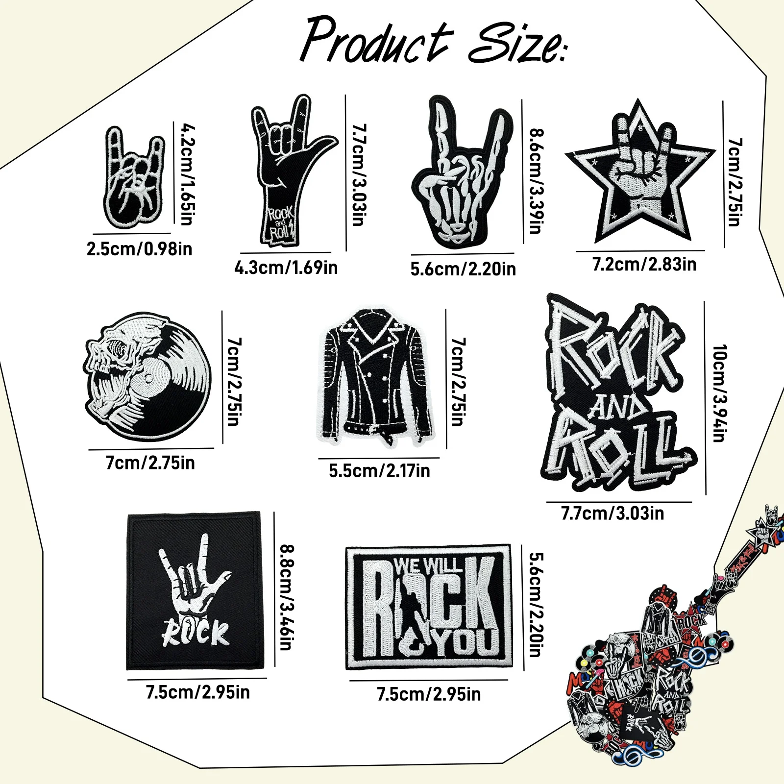 Parches termoadhesivos punk rock bordados para chaquetas y ropa - imagen 5