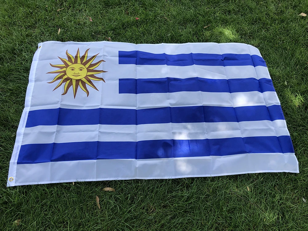 Bandera uruguaya en poliéster de alta calidad para interior/exterior