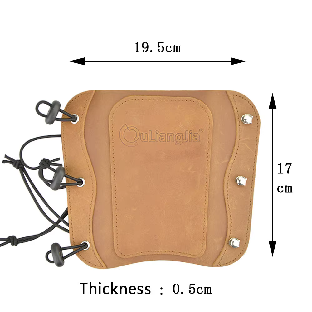 Protector de brazo para tiro con arco en piel de vaca - ajustable - imagen 3