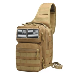 Bolso de pecho táctico MOLLE con correa tejida y accesorios