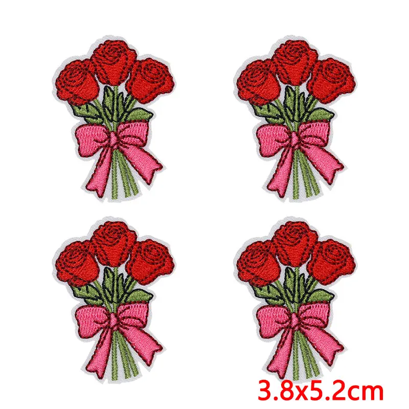 Parches bordados termoadhesivos retro rosados para ropa manualidades - imagen 2
