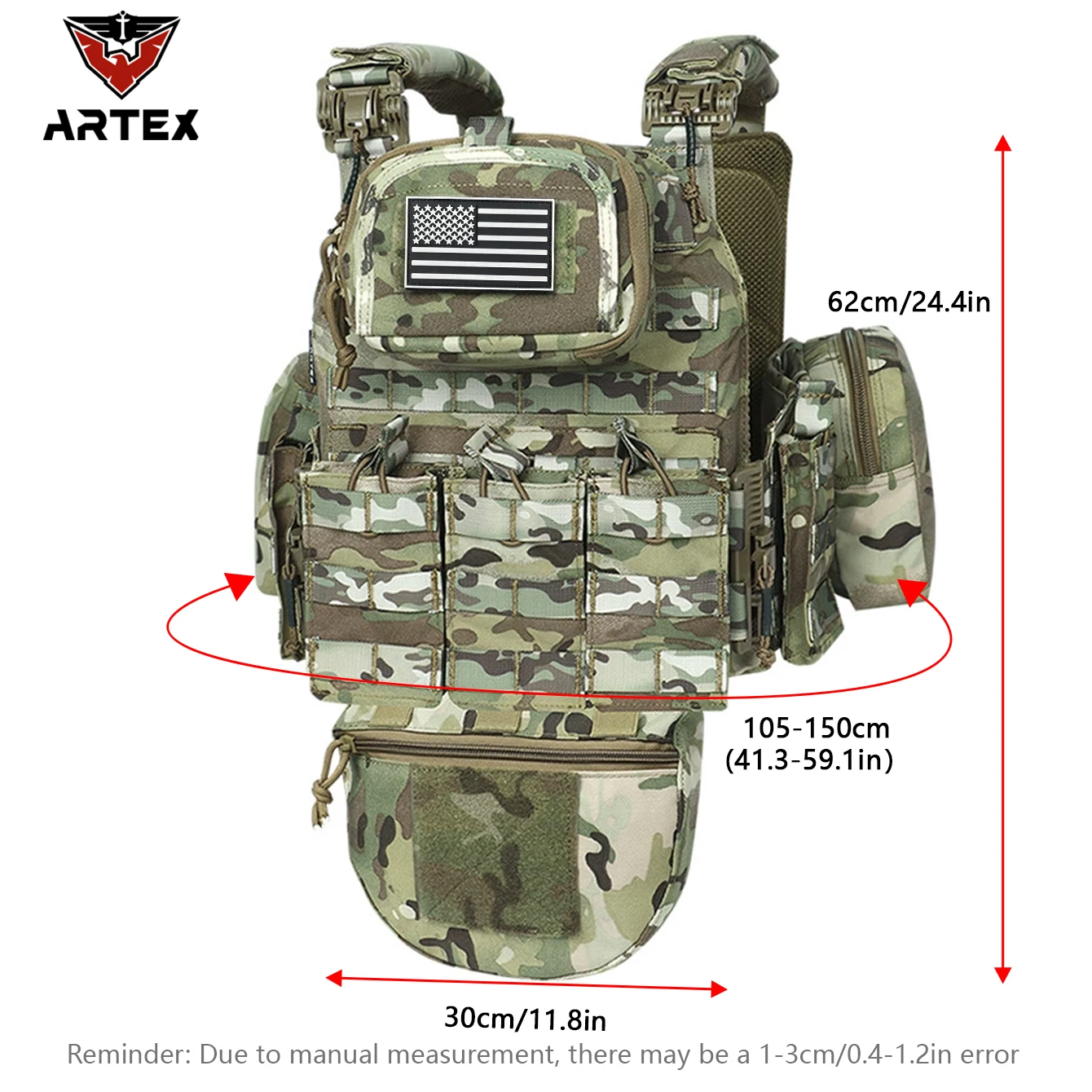 Chaleco táctico MOLLE con cintura fuerte y bolsillos laterales - imagen 2