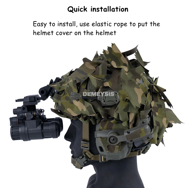 Cubierta de casco táctico camuflaje 3D airsoft, corte láser alto - imagen 5
