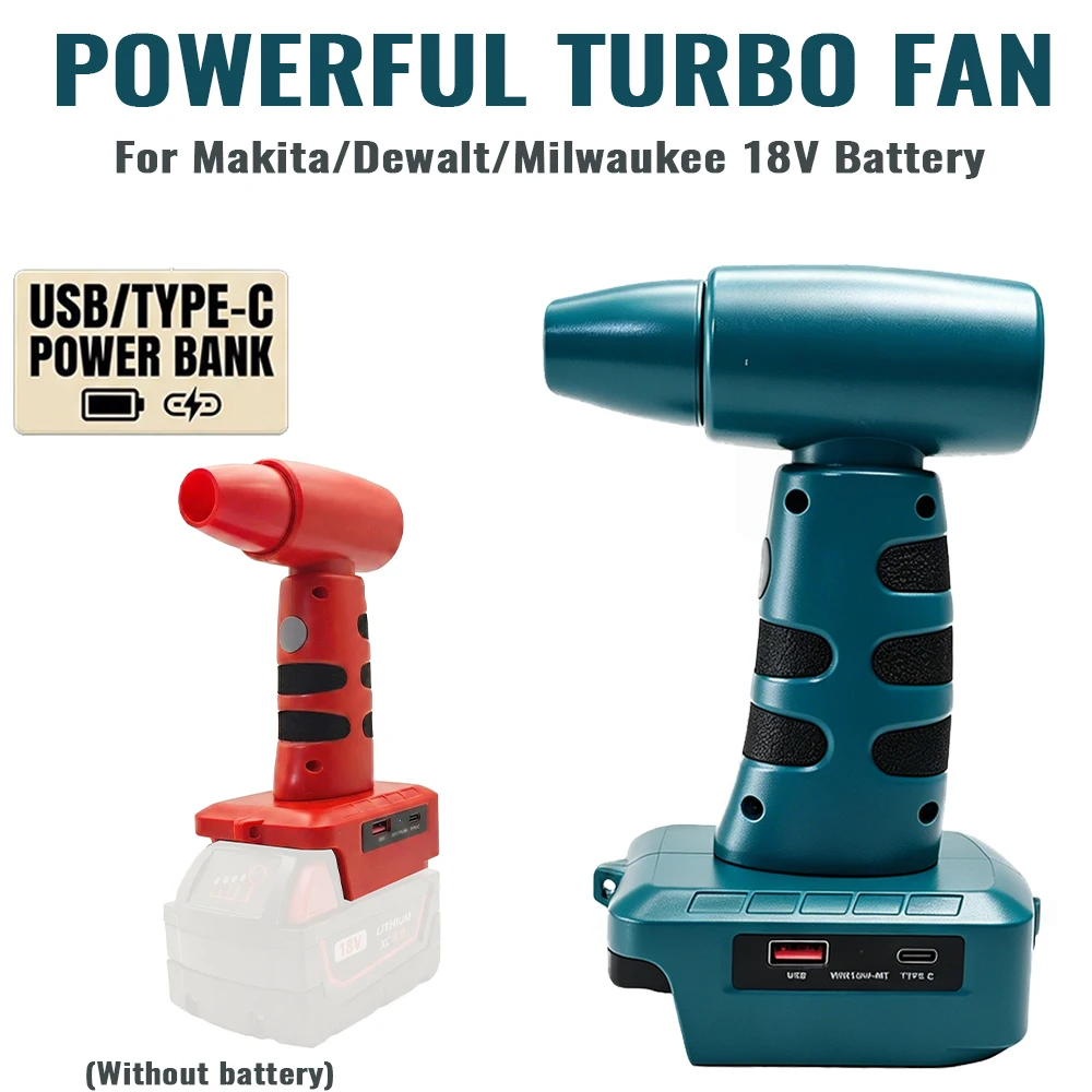 Ventilador portátil para exteriores DeWalt/Makita/Milwaukee con USB - imagen 5