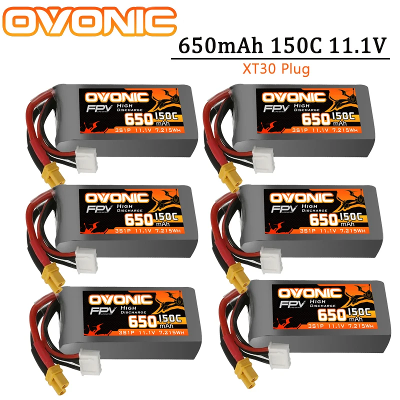 Batería Lipo OVONIC XT30 650mAh 11,1V para drone FPV - imagen 2