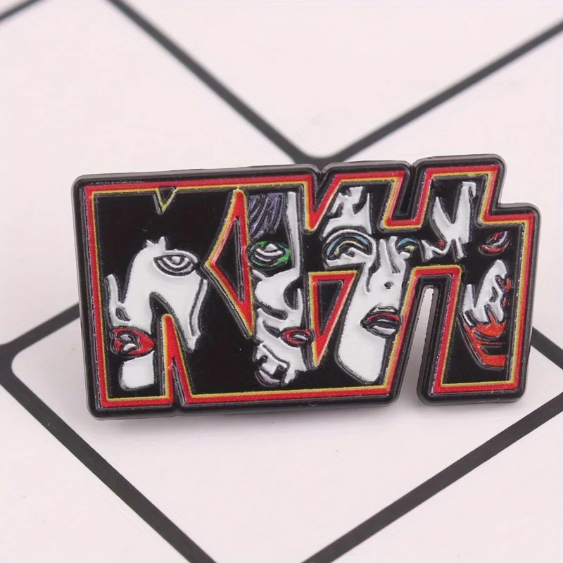 Pin esmaltado táctico de identidad con diseño cubista, para mochila