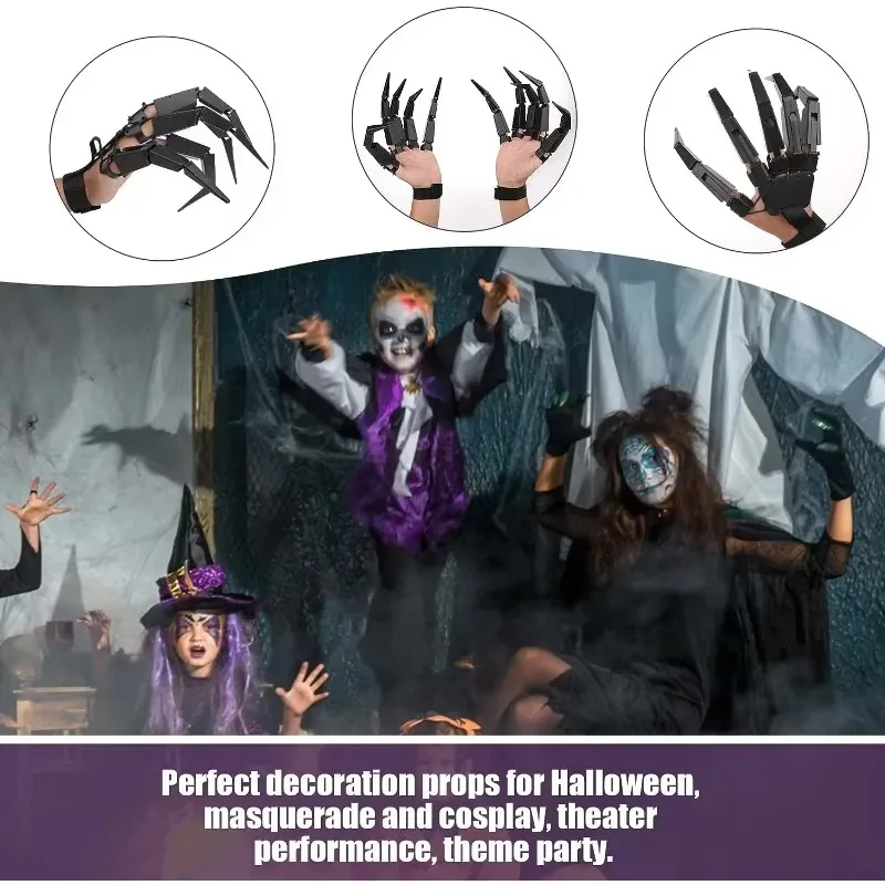 Guantes con dedos postizos y garras para Halloween - imagen 4