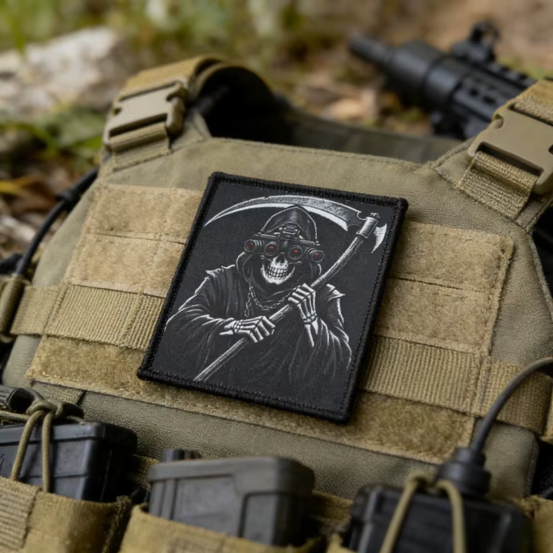 Reaper parche táctico calavera guadaña velcro para visión nocturna