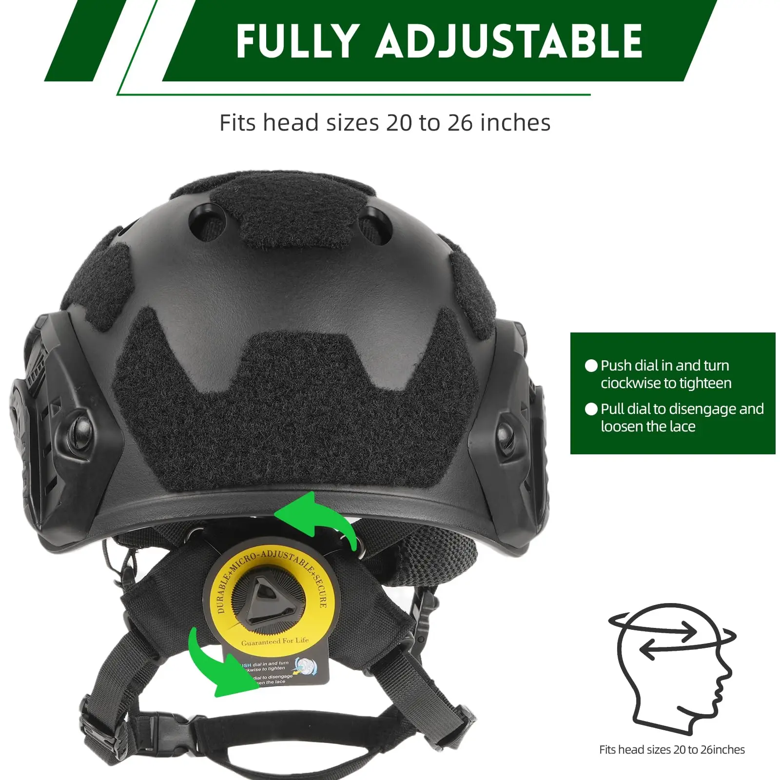 Casco táctico ajustable para airsoft con bolsa de contrapeso y funda - imagen 5
