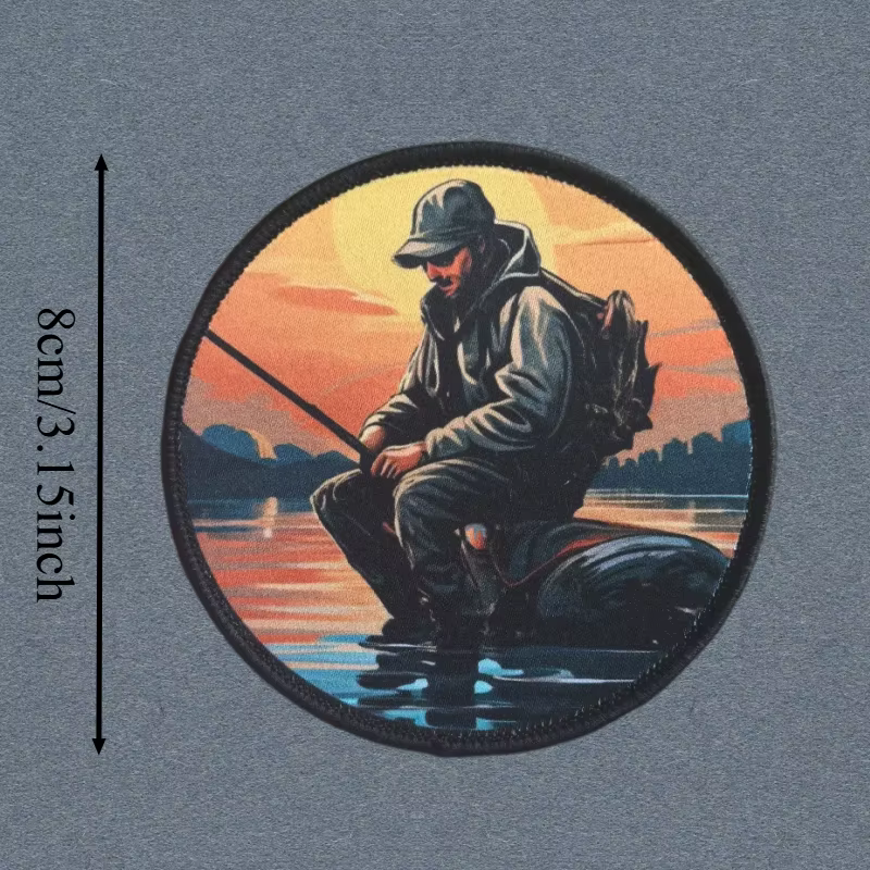 Parche morrón bordado vintage pesca con Velcro – Para mochila o ropa - imagen 2